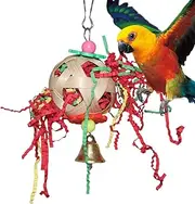 Lunaobrik Bird Shredder Toys, Bird Shredding Ball Chew Toy, Rattan Ball Bird Shredder Toy, Bird Supplies Suitable for Parakeets, Parrots, Chickens, Hamsters, Gerbils