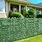 39" x 118" Artificial Hedges Faux Ivy Privacy Fence Screen Peach Leaves Panel...