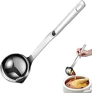 Stainless Steel Oil Filter Spoon, Strainer Spoon, Stainless Steel Gravy Ladle, Oil Separator Spoon, Multi-Purpose Use for Kitchen