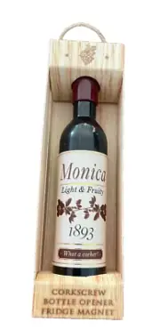 Wine cellar personalized corkscrew, bottle opener & fridge magnet- Monica Name
