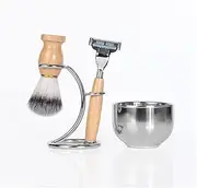 BXFGJCHH, Razor Holder Practical Men's Razor Brush Stand，Male 4pcs Professional Beard Bowl Shaving Brush Holder，Mustache Shaving Facial Cleansing Tool Set,Shaving Razor Holders