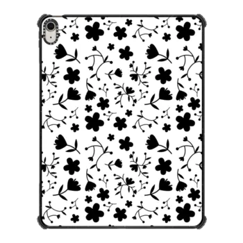 iPad Air 13-inch (M2/M3) iPad Impact Case Abstract minimalist black white floral illustration