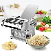 CHAOFLIGHT Electric Pasta Maker Noodle Maker Fully Automatic Pasta Making Machine Stainless Steel Dough Roller Cutter with ThreeKnives 0.3-4mm Adjustable Thickness for Home (ThreeKnives)