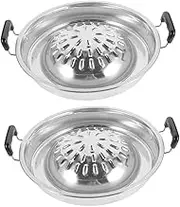 Sosoport 2 Pcs Grill Tray Portable Grill Pan for Camping and Household Use Low Smoke Easy to Clean Healthy Grilling with Even Heat Distribution