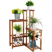GREENYHAVEN 6 Tier Corner Plant Display Stand Wood Flower Pots Shelf Rack
