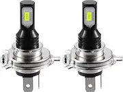 X AUTOHAUX H4 Fog Lights Bulbs Headlight Bulb 80W Power 2 LED 3570 Chips Auto LED Car Driving Running Lamp Bright Waterproof Aluminum White (Set of 2)
