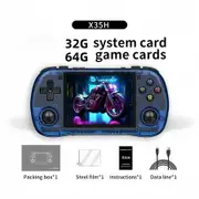 10000+ Games Retro Video Handheld Game Console with 3.5-inch 4:3 IPS Screen,OS Linux System,32+64G Color Blue