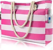 [Pleneal] Beach Bags For Women - Large Beach Bags with Zipper Waterproof Sandproof Swim Pool Bag Large Tote