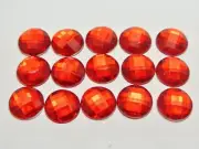 200 Red Acrylic Flatback Rhinestone Faceted Round Gems 12mm No Hole