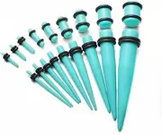 vogem 18Pcs Ear Stretching Kit 14G-00G/1.6mm-10mm Ear Gauges Expander Set Acrylic Tapers and Plugs Body Piercing Jewelry Set For Women and Men(Multiple colors available)