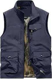 [Generic] All Jacket Men Photography Mesh Vest Men's Thin Multi Pocket Jacket Men's Large Size Loose Horse Clip Light Weight Insulated Jacket