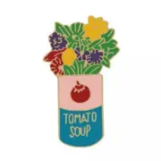 FLOWERS IN A TOMATO SOUP CAN - ENAMEL PIN