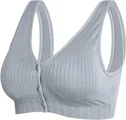 [WXNLB] Womens Front Closure Sleep Bralette Wirefree Postpartum Nursing Bras Yoga Sports Bras Camisole Tops for Elderly Women (Color : Gray, Size : 3X-Large)
