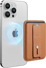 ESR Magnetic Wallet, Compatible with MagSafe Wallet, 3-Card Holder, Vegan Leather, for Secure-Grip Finger Loop, for iPhone 16/15/14/13/12 Series, Not for 13/12 Mini, Brown