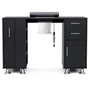Advwin Manicure Table Nail Tech Desk Dressing Table Dust Collector Drawers Cabinet Storage Black