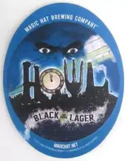 HOWL BLACK AS NIGHT LAGER Beer COASTER, Mat, Magic Hat Brewing Co., VERMONT 2011