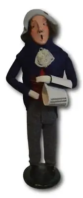 Byers Choice LTD Christmas Carolers Man Standing with Music Sheet & Grey Hat