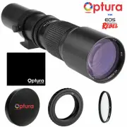 OPTURA HD 32k 500mm Telephoto Lens for Canon EOS REBEL 6D 1100D T8 SL1 SL2 SL3