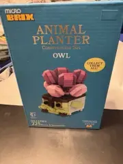 Micro Brix Animal Planter Block Set--Owl--225 Pieces--New