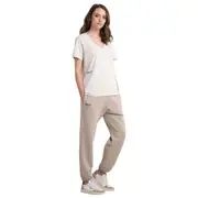 Replay Womens Basic Tee Shirts V-Neck Organic Cotton Cream
