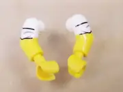 LEGO Minifigure White Rolled up Shirt Arm Set Right Left with Yellow Hands