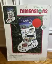 Dimensions Christmas Village Stocking Kit 8471 by Charles Wysocki