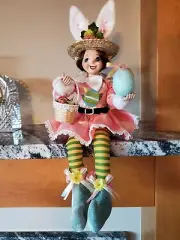 Cynthia Rowley Easter Elf Shelf Sitter Doll 18" tall not Mark Roberts Novogratz