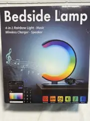 Smart LED Table Lamp, 4-in-1 Wireless Charger, Night Light, Rose Gold