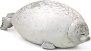Chubby Blob Seal Pillow Stuffed Cotton Plush Animal Toy Cute Ocean Pillow Pets Beige Medium (17.6 inch Length)