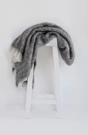 Masterweave Windermere Alpaca Knee Wrap Throw Blanket - Granite