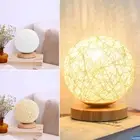 Wooden Rattan LED Table Desk Bedside Night Light Lamp Home Room Decor Warm‖