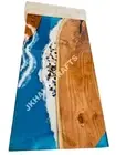 Epoxy Resin Dining Table top Acacia Wood Table top 18" H stand free