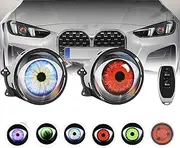 Devil Eye Headlight for Car, Dynamic Big Eye Fog Lights, with Adjustable Eye Pattern and Remote Control, LED Devil Eye Car Headlight, Cool Car Accessories for Any Car Model