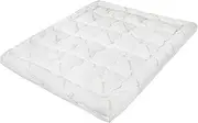 STARRY EUCALYPT Pillowtop Mattress Topper 7.5cm Thick with Fabric Cover King Single Size, 1000GSM Microfibre Fibre Filling Pillow Top Mattress Topper, Beddings Bed Mat Pad, White & Bamboo Pattern