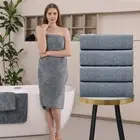 Gray Bath Towels Set 35x70 Inches - Luxury 600 GSM Oversized Bath Sheet Towel...