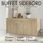 Artiss Buffet Sideboard Cupboard Cabinet 4 Doors Pantry Storage Drawer Oak DANA