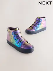 Purple Wide Fit (G) Metallic Touch and Close Fastening Boots (F17720) | $57 - $72