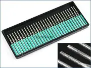 30pcs 1.5mm Diamond Mounted Cylinder Head Grinding For Rotary Drill Bit Tool