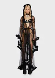 [Club Exx] Lady Luxxx Feather Robe