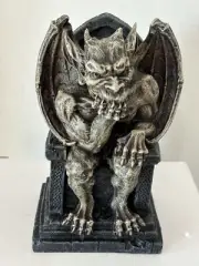 Stoic Gothic Notre Dame Thinker Gargoyle Sitting On The Throne Statue Le Penseur