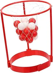 1 Set Overhead Shot Hoop Basketball Basket Ball Parent- Party Plaything Families Game Scoop and Toss Game Bath Interactive Plaything Throwing Party Favor Plastic Red