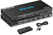 4K 120Hz HDMI 2.1 Switch 4x1 eARC Audio Extractor VRR ALLM HDCP2.3 ARC HDR10 CEC SPDIF Optical and 3.5mm Audio Out,HDMI Switcher 4 IN 1OUT IR Remote Dolby Digital EDID for PS5 XBOX NVIDIA AMD