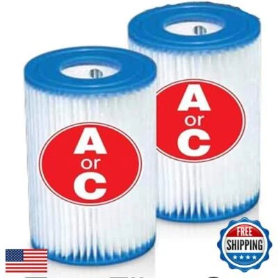 Intex Easy Set Swimming Pool Type A or C Filter Replacement Cartridges (2 Pac