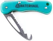 Waterhaul Rescue Folding Knife - 100% Recycled Fishing Net. Marine Sailing Boat Safety Rope Tool Beach Cleaning (Hooked Tip)