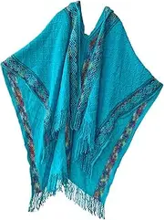 [generic] Fashion Capes Shawl with Tassels Breathable Fringed Poncho Shawl for Women Vacation Travel Outerwear Cloak Hooded