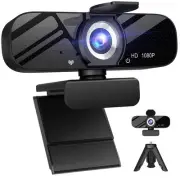 1080P Webcam with Microphone,Plug and Play USB Computer Camera for Conferenci...