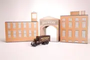 Corgi Trackside BB1002 Scammell 6-Wheel Box Van - 'Whitbread', with Tin Brewery