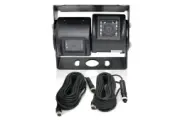 Elinz Dual Twin Joint Bracket CCD 4PIN Reversing Camera MIC 600 TVL 2x 5M Cable 12V/24V Car Truck