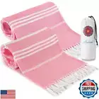 Antfuny 2 Packs Pink Turkish Beach Towels Pool Towel Set Oversized Sand Free