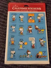 Vintage Snoopy Peanuts Calender Sticker Sheets Sealed